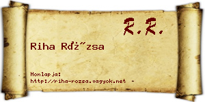 Riha Rózsa névjegykártya