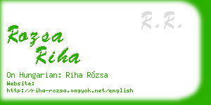 rozsa riha business card